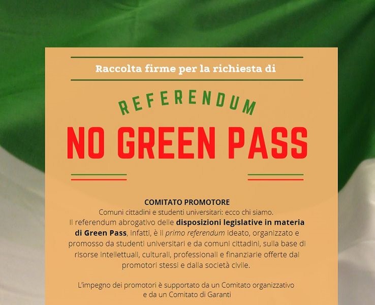 Scopri di più sull'articolo Referendum No Green Pass, parlano i promotori: “Ci hanno ostacolato”