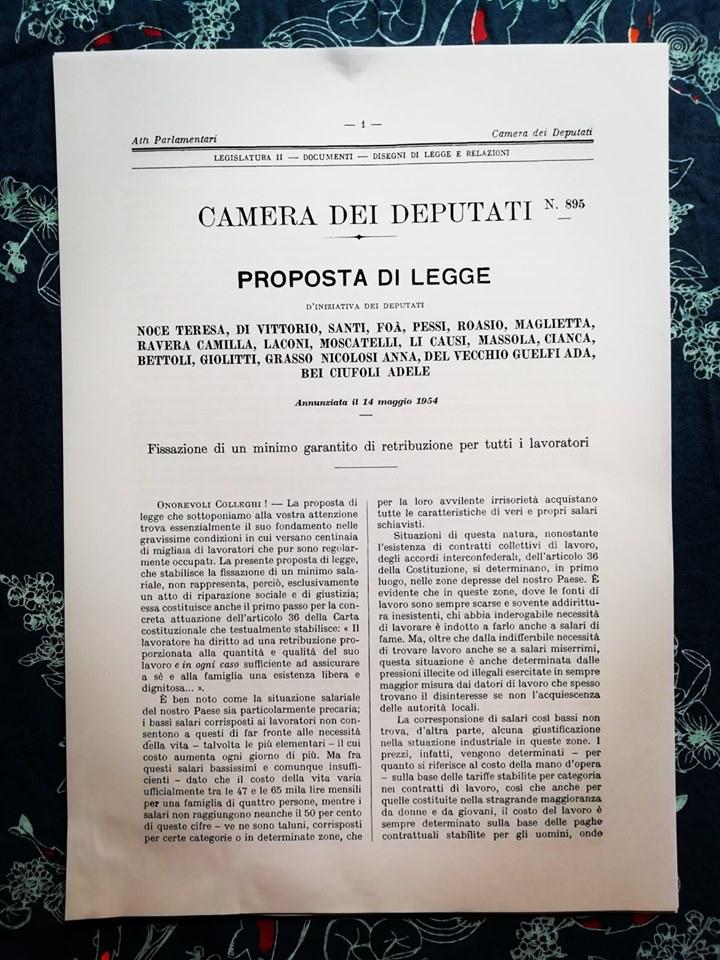 Mehr über den Artikel erfahren Salario minimo, la proposta di legge del 1954