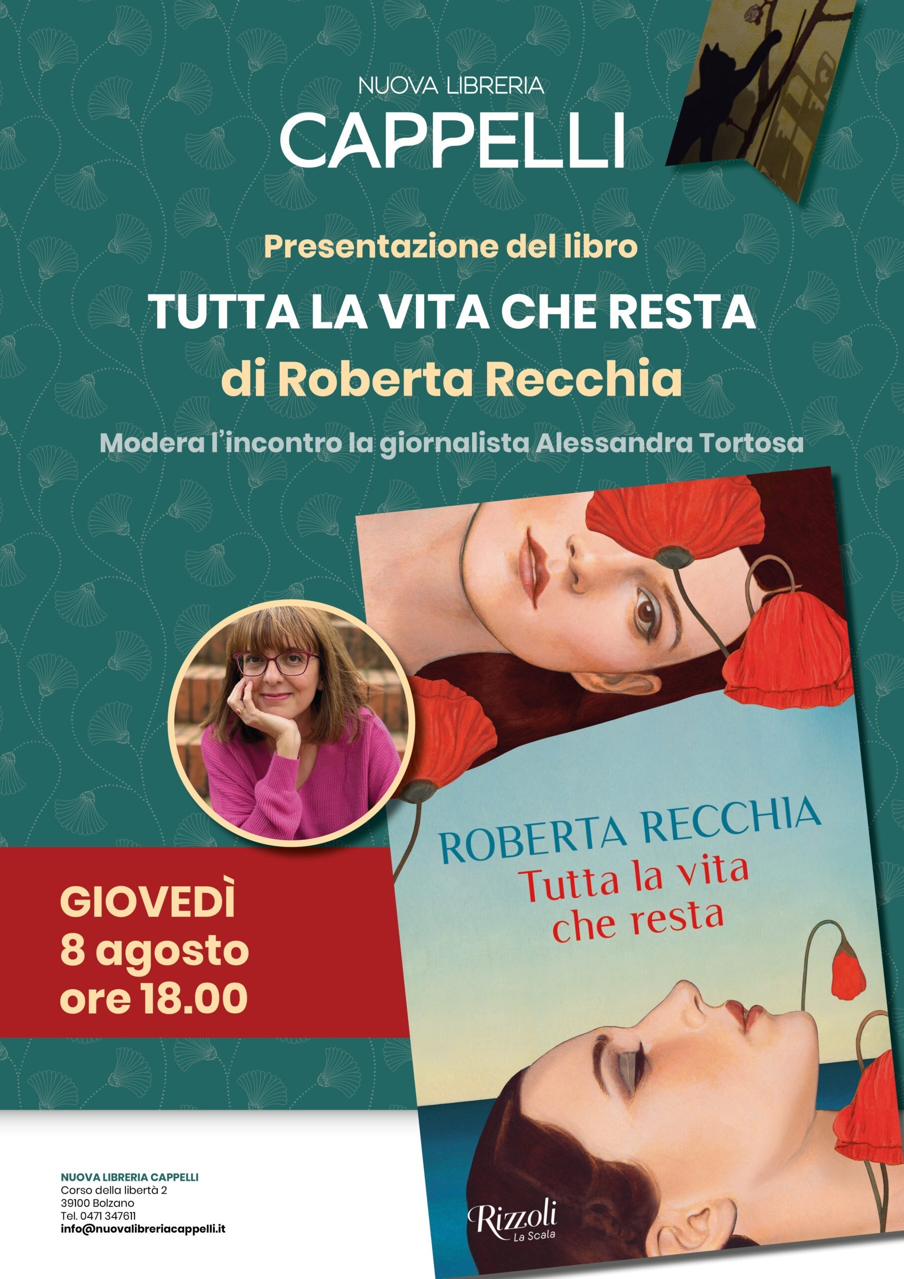 Scopri di più sull'articolo Roberta Recchia alla Nuova Libreria Cappelli di Bolzano